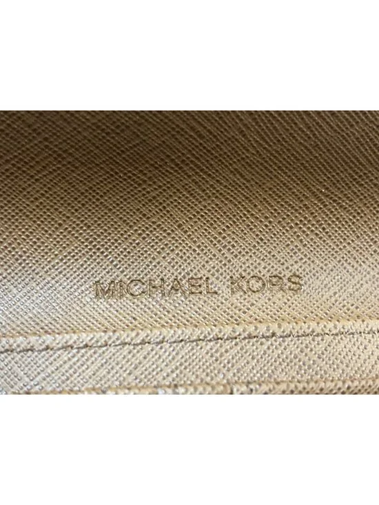 Michael Kors Travel Wallet Brown MK Signature PVC Zip Snap Clutch - Picture 5 of 11